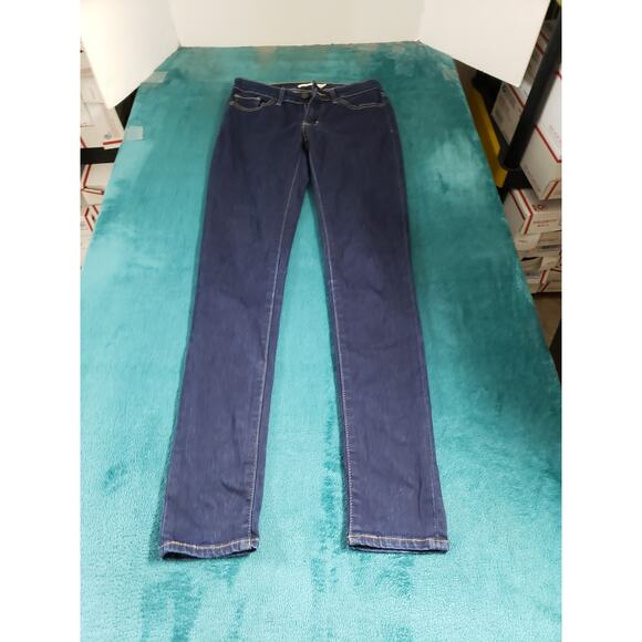 Levis 711 Jeans Size 26 Womens Blue Stretch Pants Ladies Mid Rise Shaping Skinny - Picture 1 of 15